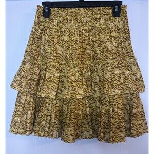 Scotch & Soda Womens Skirt Smocked‎ Tiered Mini Floral Small Feminine Academia